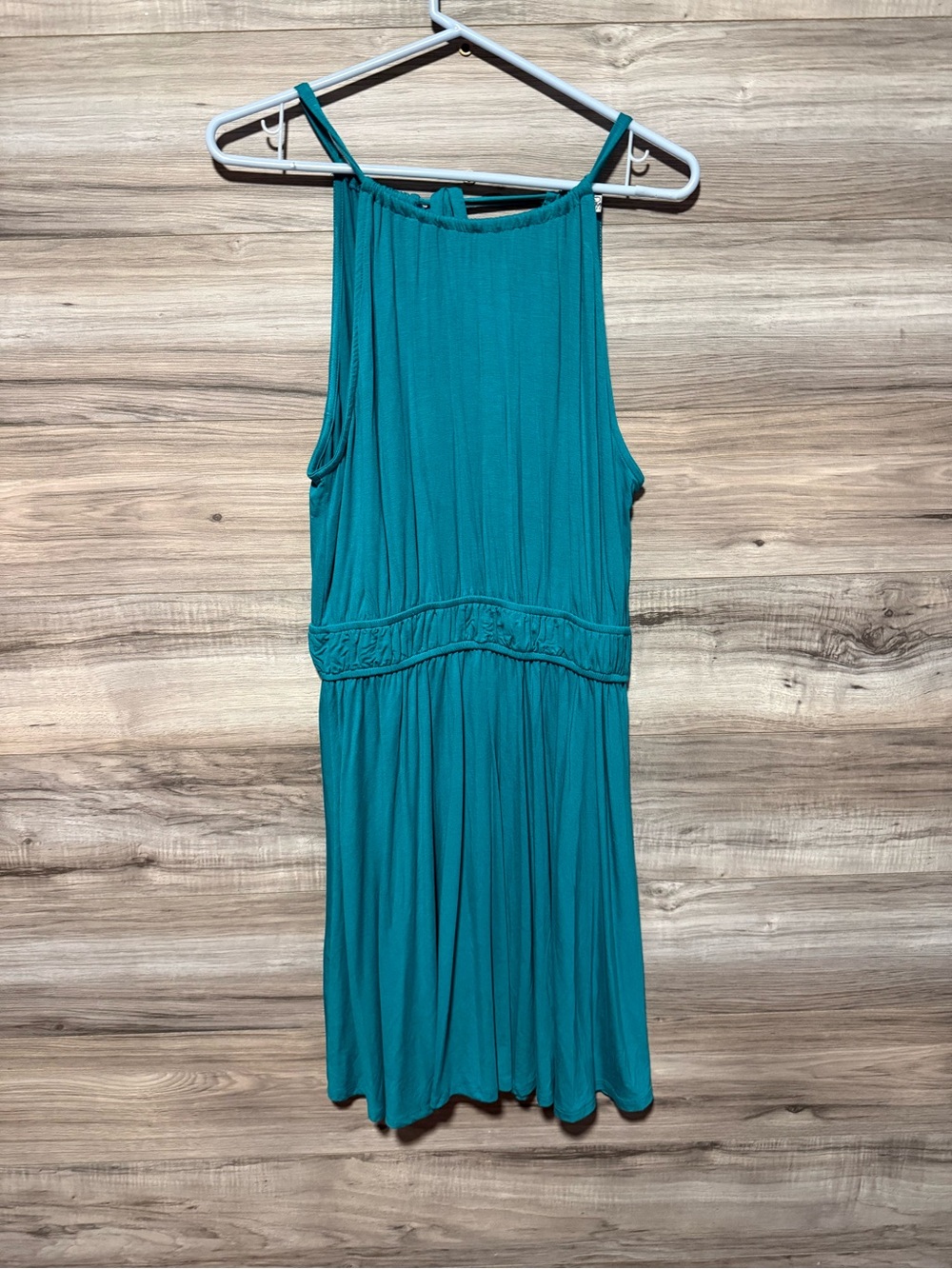 Magnolia Boutique Teal High Halter Neckline Midi Dress